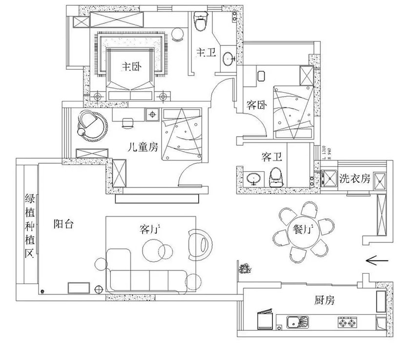 120平 北歐學區房